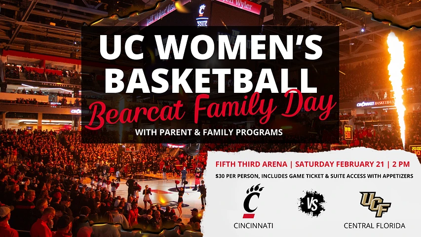 Logo for Bearcat Family Day at UC Women's Basketball!
