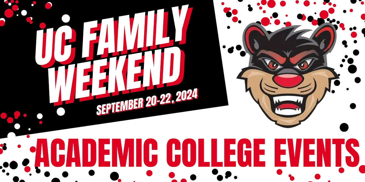 UC Family Weekend Academic College Events will take place from September 20-22, 2024.