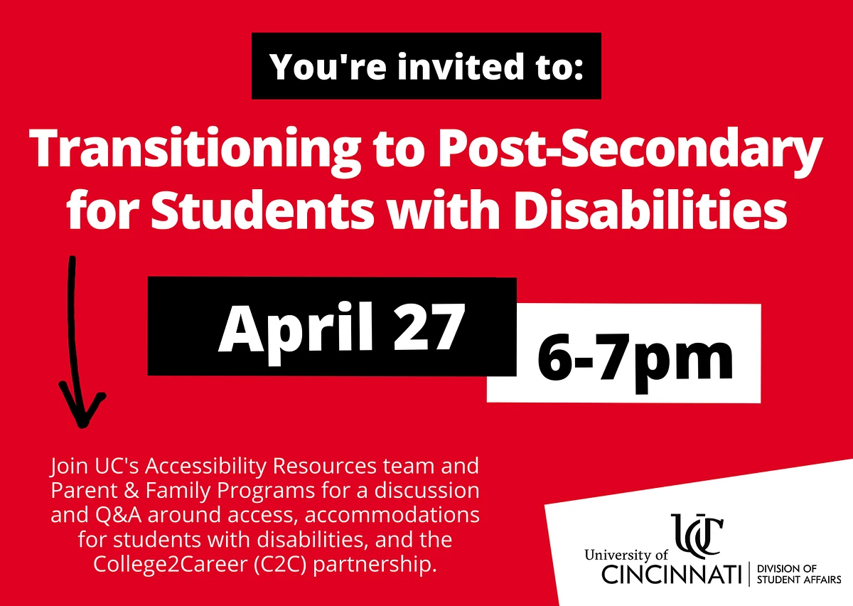 You're invited to Transitioning to Post-Secondary for Students with Disabilities